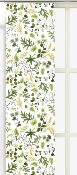 Barr & Blom offwhite/grön - panelgardiner