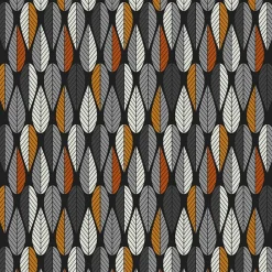Blader svart-orange tyg