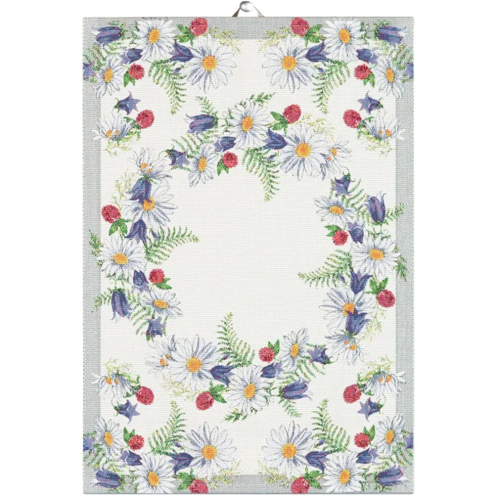 Blomkrans kökshandduk 35X50 - Ekelunds Linneväveri