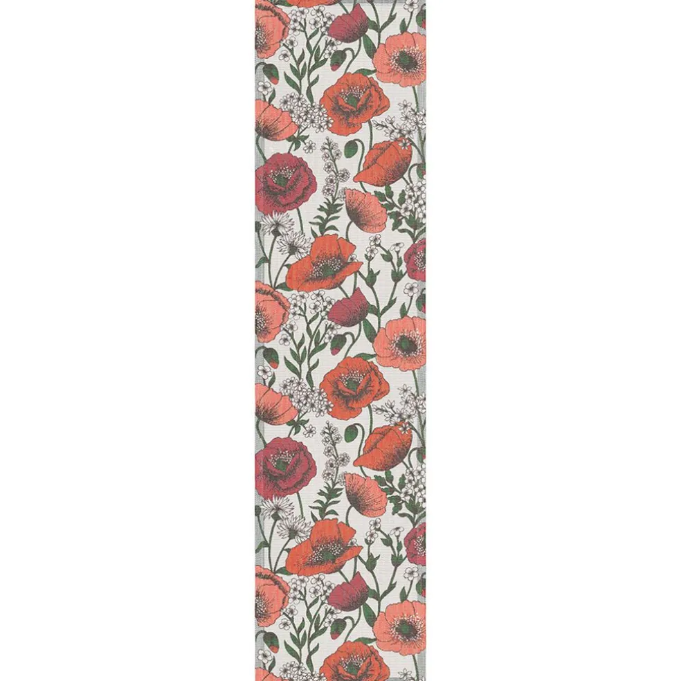 Blomsterfält löpare 35x140 - Ekologisk bomull med blommönster
