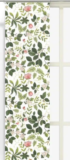 Blomsterlund grön - panelgardiner