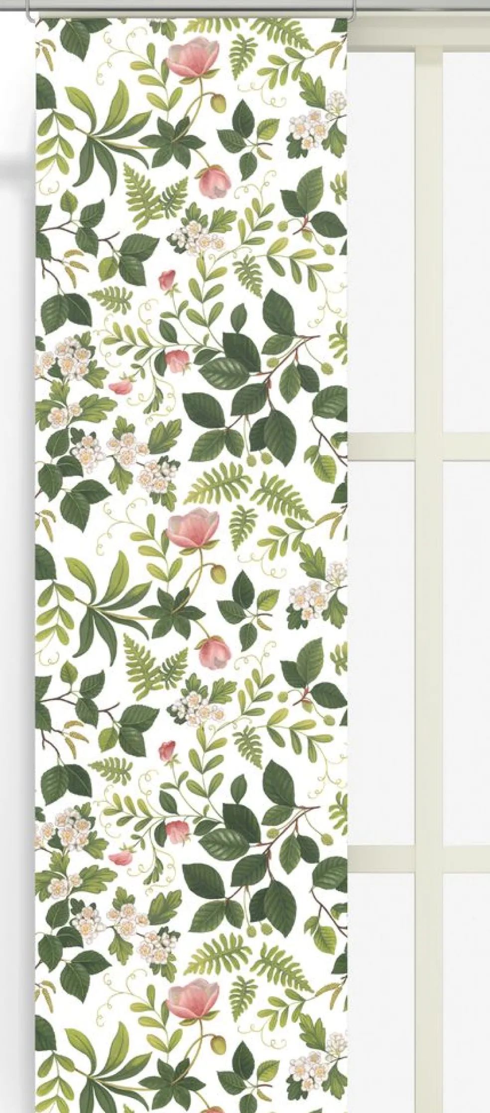 Blomsterlund grön - panelgardiner