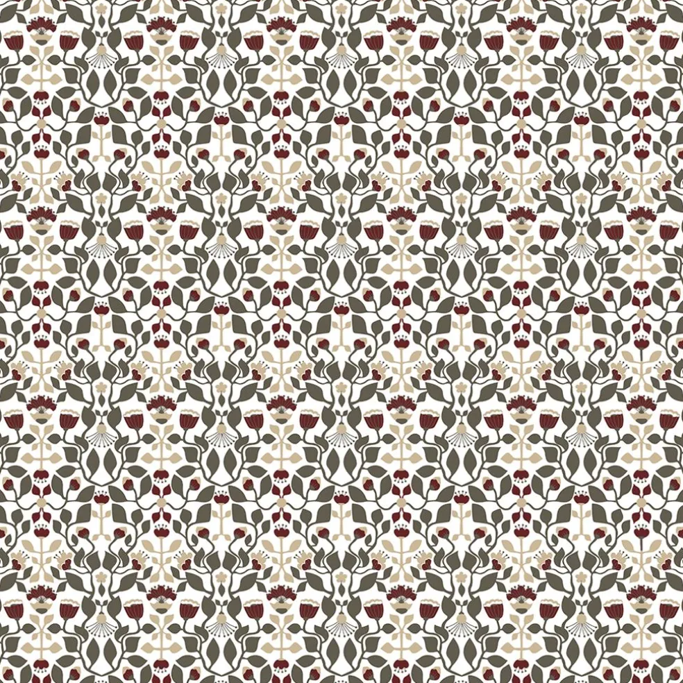 Blomstersnår brun tyg