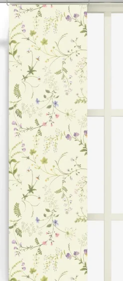 Blomsteryra gul panelgardiner