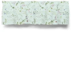 Blomsteryra ljusblå gardinkappa metervara