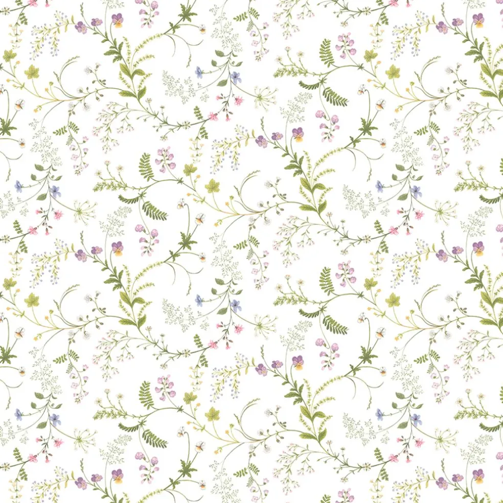 Blomsteryra vit bordsduk