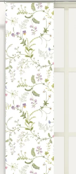 Blomsteryra vit panelgardiner