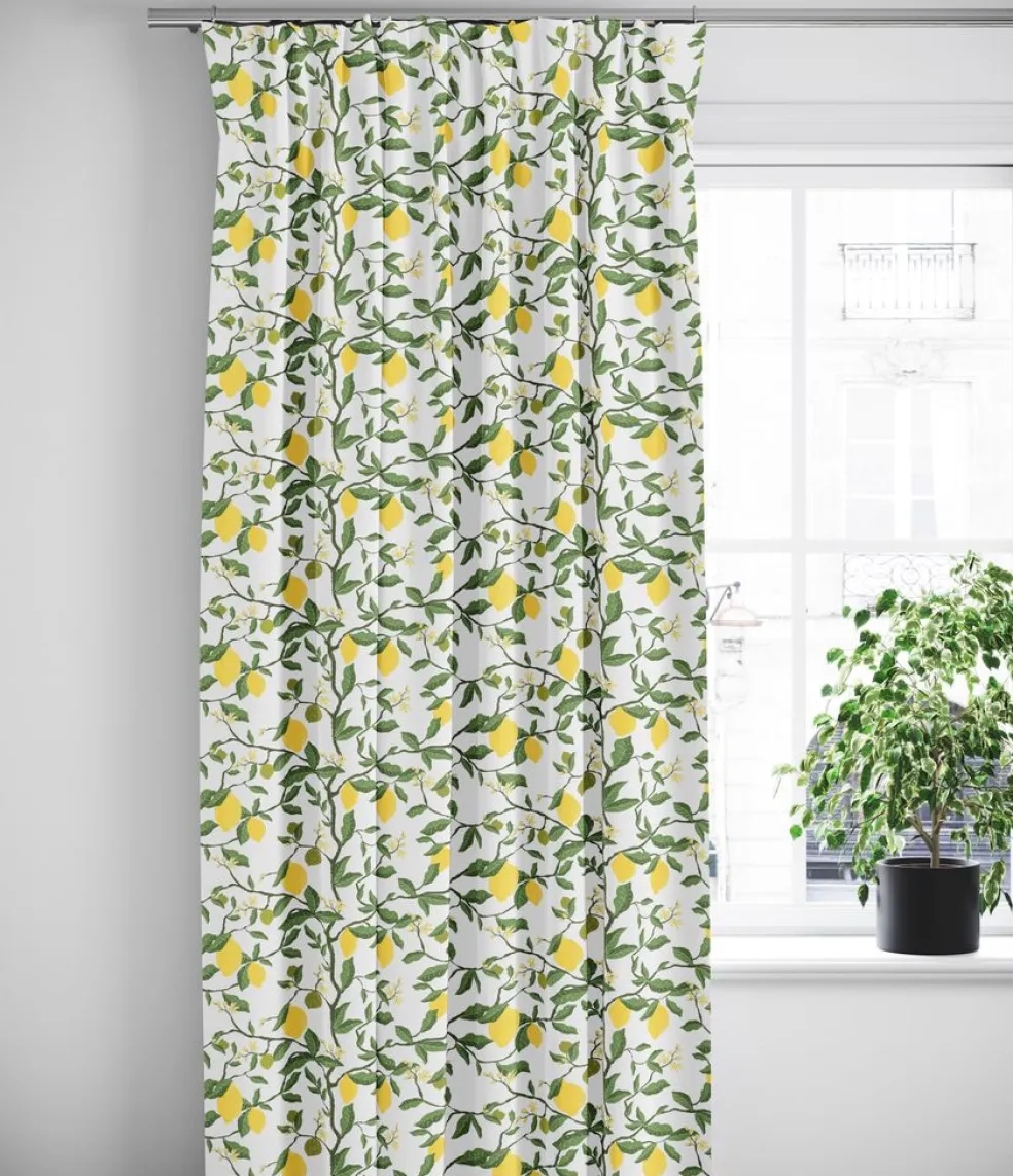Citronträd gul - gardiner med citroner