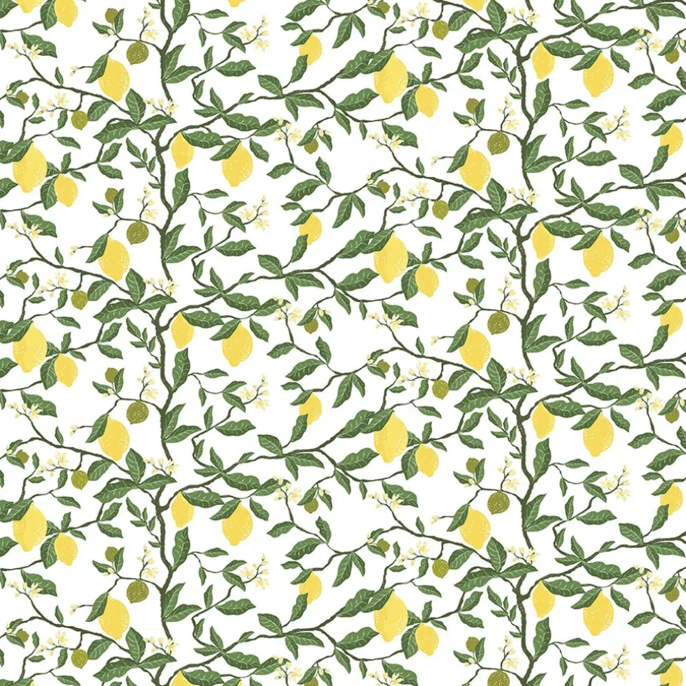 Citronträd gul - tyg med citroner
