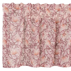 Emma rosa skir gardinkappa med blomstermönster 50x250cm