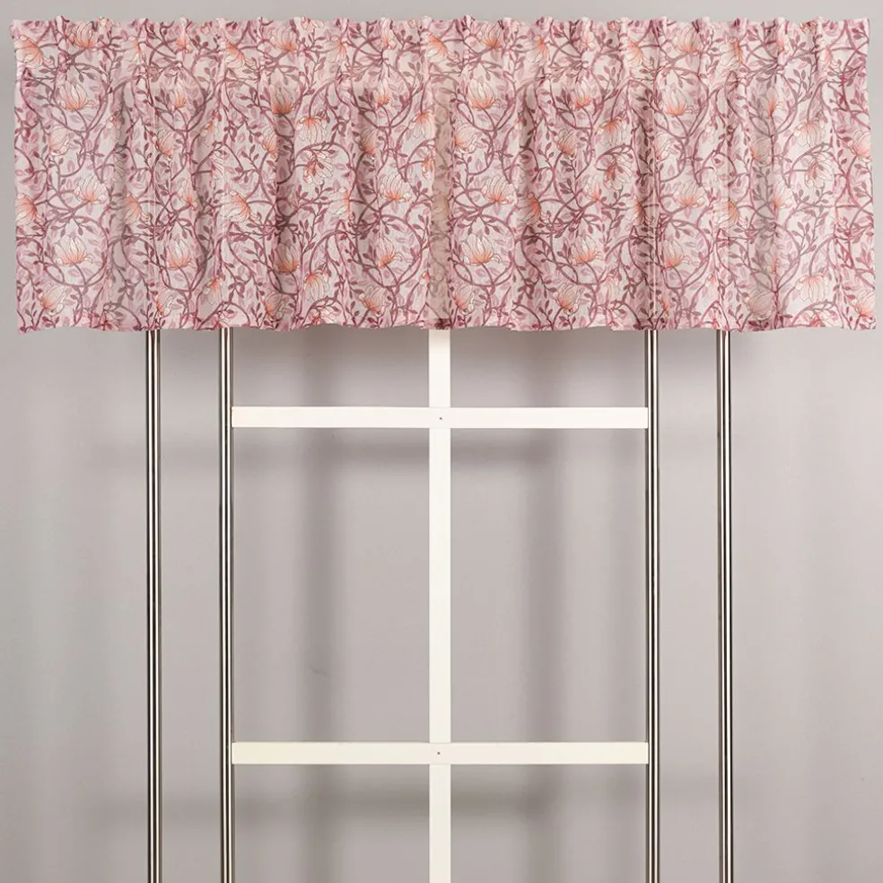 Emma rosa skir gardinkappa med blomstermönster 50x250cm