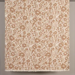 Fauna brun bomullspläd 120x170cm - jacquardvävd pläd med varm 70-talskänsla