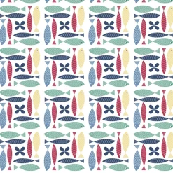 Fina fisken multi tyg – färgstarkt och lekfullt designat med retro känsla
