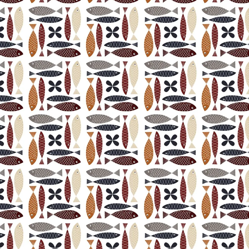 Fina fisken rost tyg – lekfullt designat med retro känsla