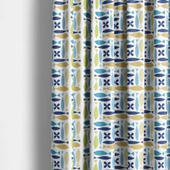 Fina fisken turkos tyg – lekfullt designat med retro känsla