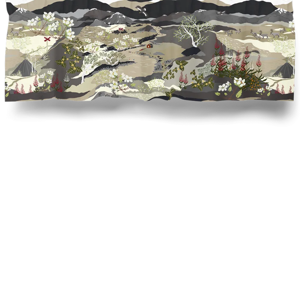 Fjällvandring beige gardinkappa metervara