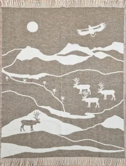 Fjällvandring beige ullpläd