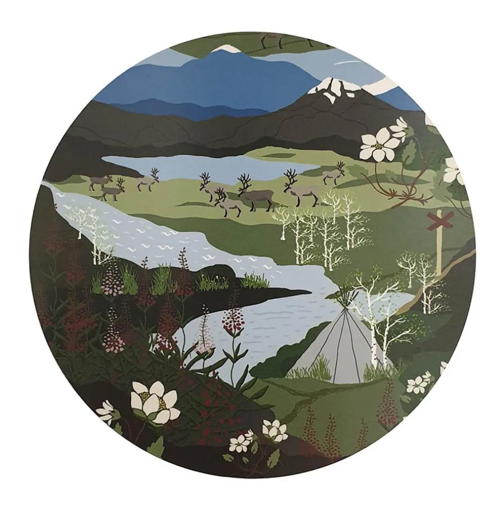 Fjällvandring grön-blå grytunderlägg