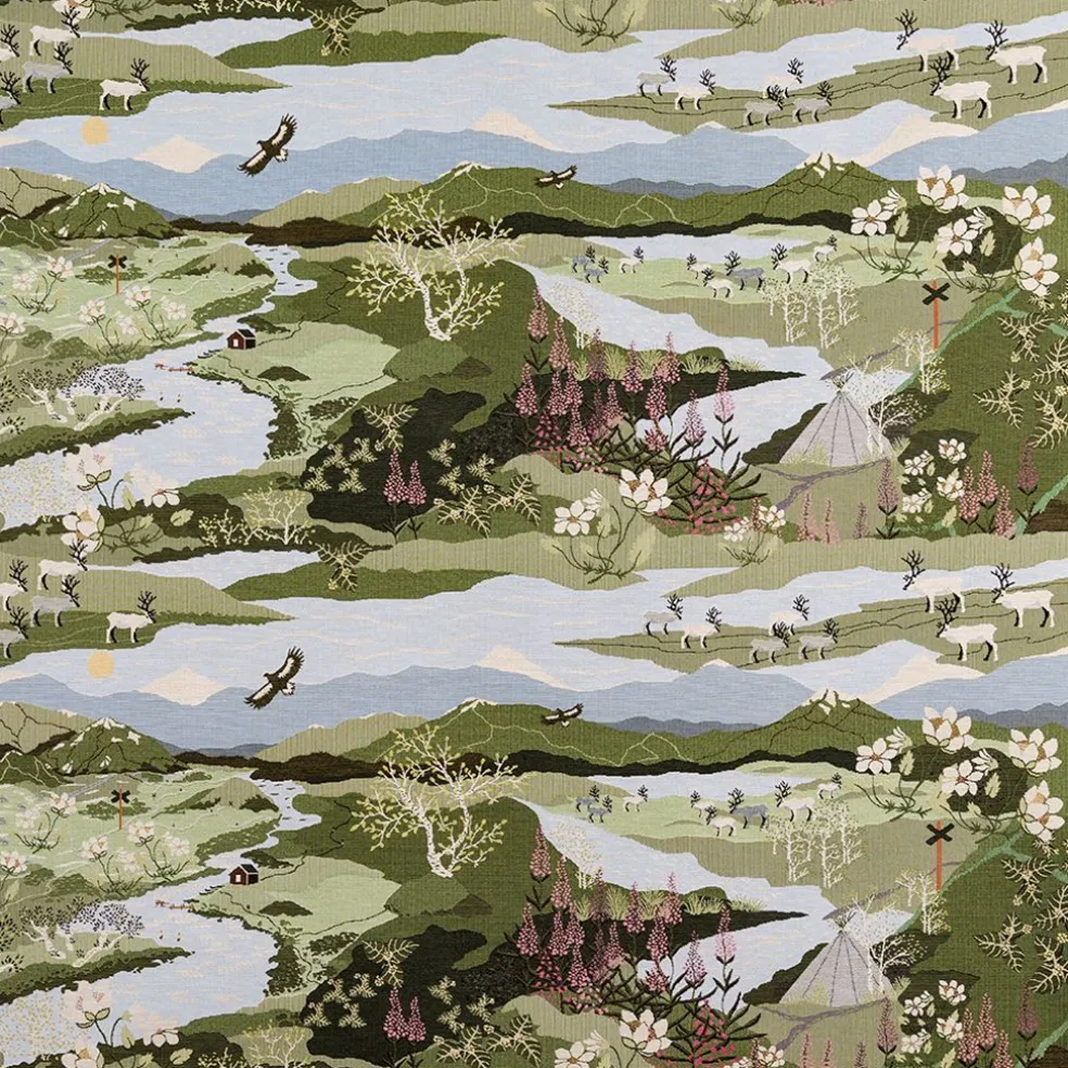 Fjällvandring ljusgrön gobeläng