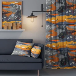 Fjällvandring orange gardiner