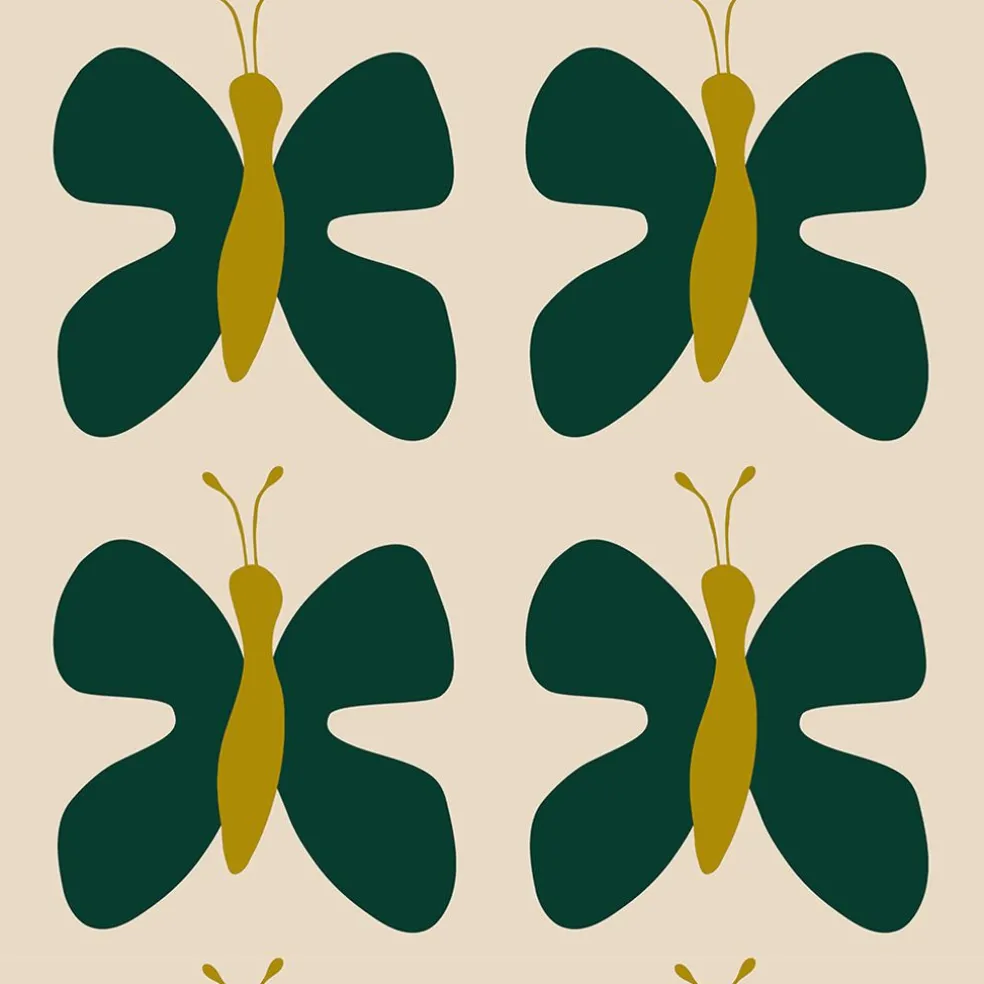 Fjäril grön tyg