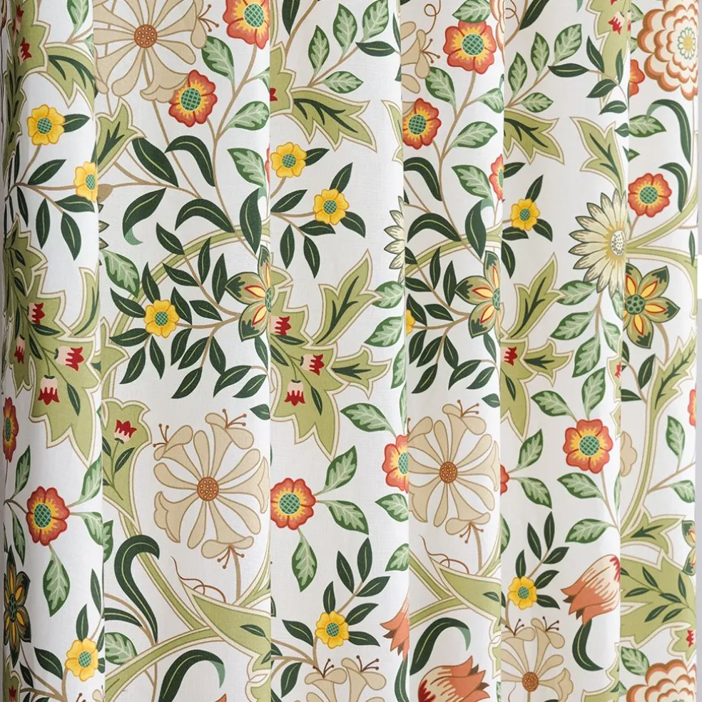 Flora grön gardiner