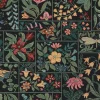 Folklore patch flowers svart möbeltyg