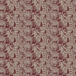 Fýri beige-röd linnelook tyg