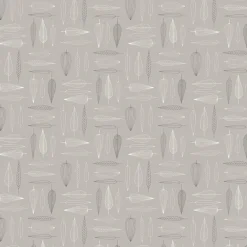 Frostblad beige tyg – metervara med bladmotiv