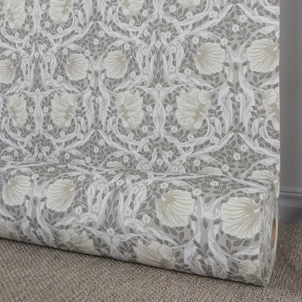 Grace beige tyg - Klassiskt Arts & Crafts mönster