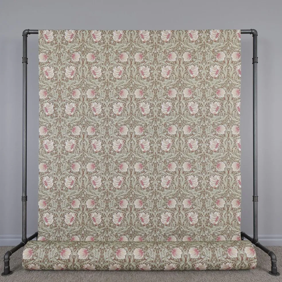Grace brun tyg - Klassisk blommig Arts and Crafts design