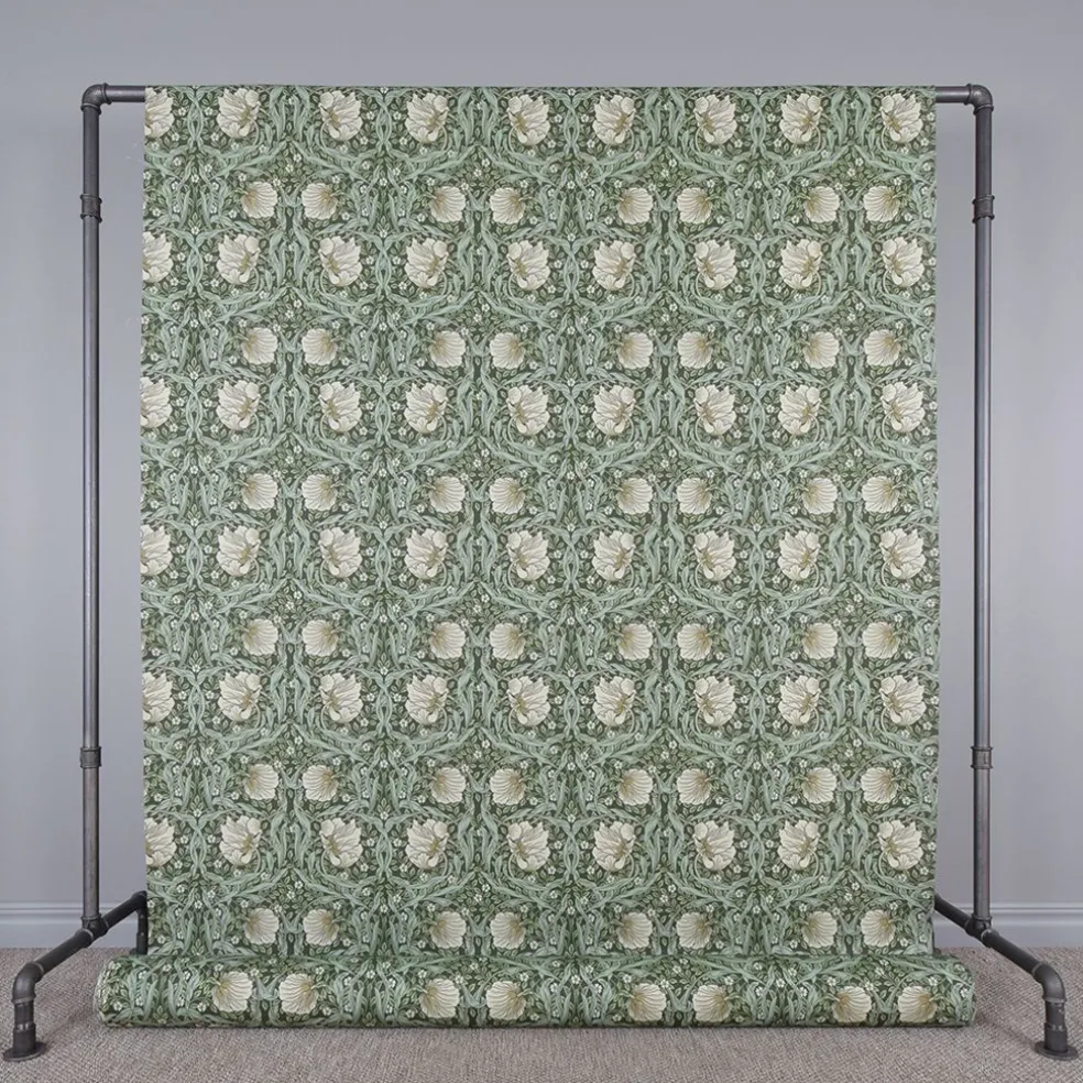 Grace grön tyg - Klassisk blommig Arts and Crafts design