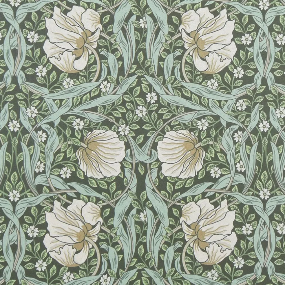Grace grön tyg - Klassisk blommig Arts and Crafts design