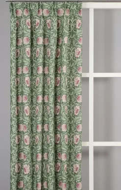 Grace rosa/ljusgrön gardiner - Klassisk blommig Arts and Crafts design