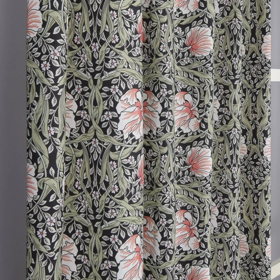 Grace svart gardiner - Klassisk blommig Arts and Crafts design