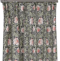 Grace svart gardiner - Klassisk blommig Arts and Crafts design