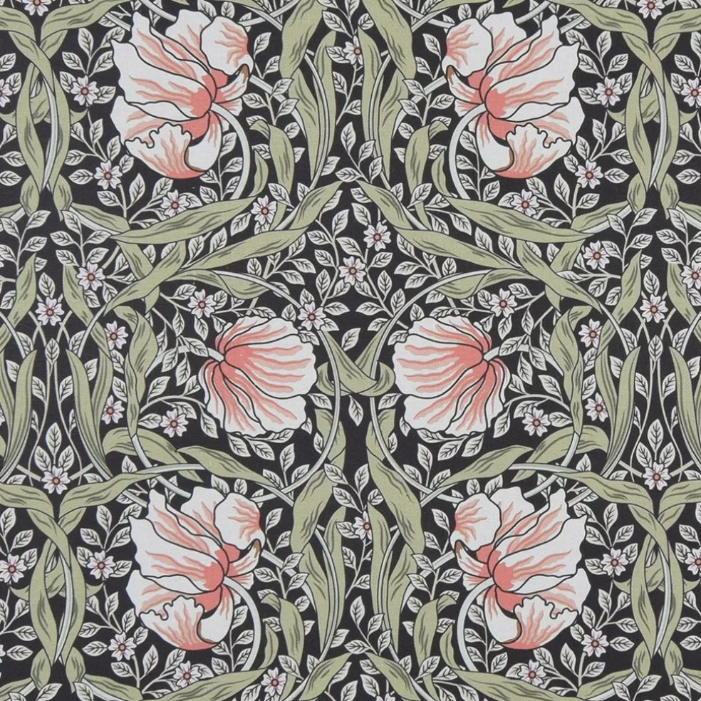 Grace svart tyg - Klassisk blommig Arts and Crafts design