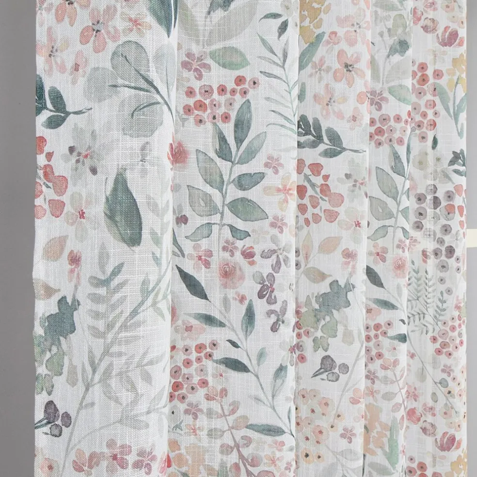 Ida persika öljettgardiner – tunna gardiner med blomstermönster