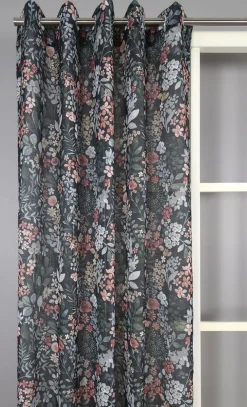 Ida svart-grön öljettgardiner