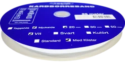 Kardborreband mjuk klister vit 20mm - 25m rulle