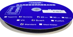 Kardborreband mjuk svart 20mm - 25m rulle