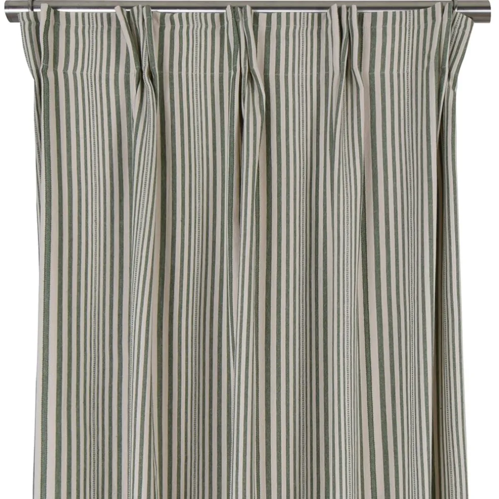 Karin grön randiga gardiner