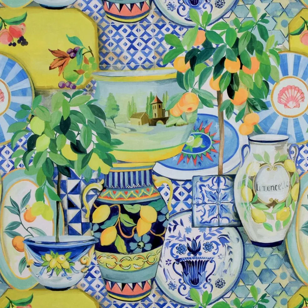 Lemon tile tyg