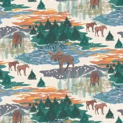 Älgrike beige/grön - tyg