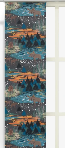 Älgrike brun/orange - panelgardiner