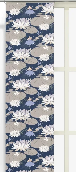 Lily blå-beige panelgardiner