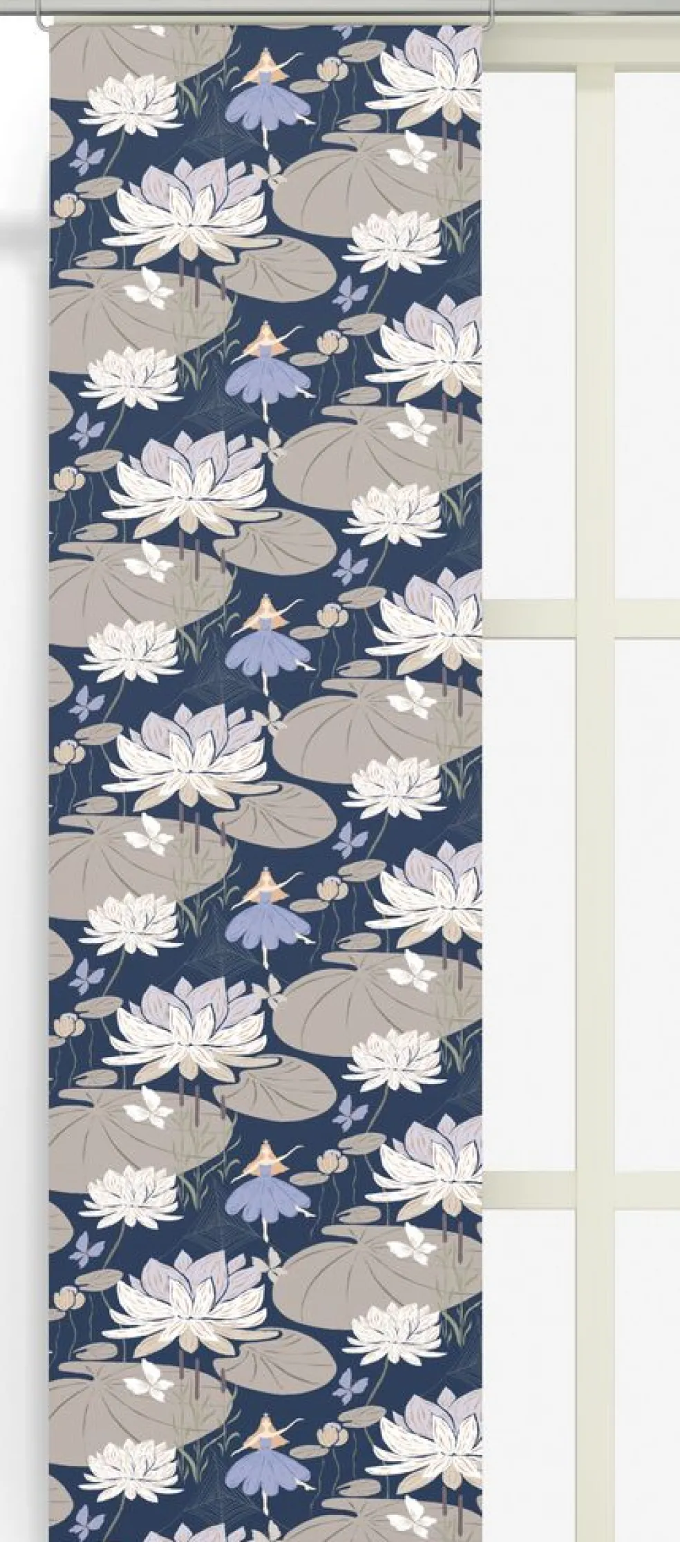 Lily blå-beige panelgardiner