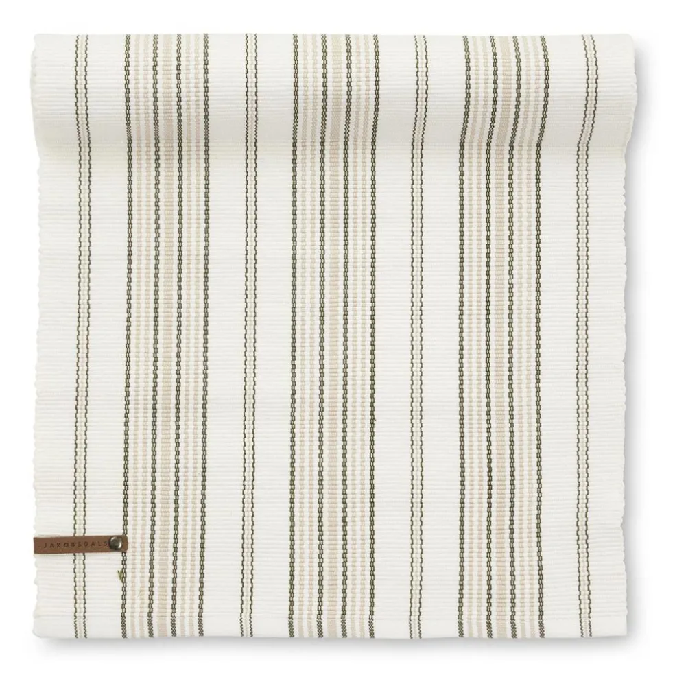 Linara beige löpare 35x120 cm – Randig bordslöpare