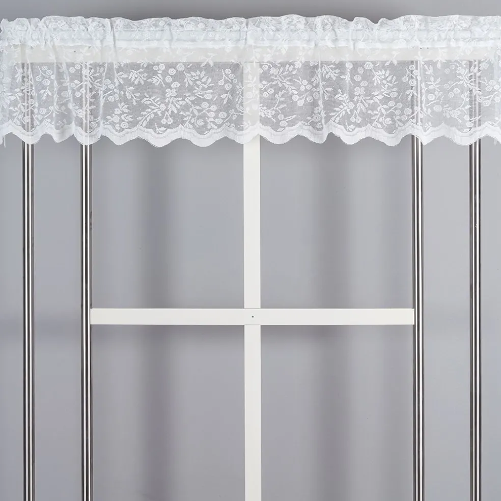 Lize offwhite spets kappmetervara 30 cm vit – klassisk gardinkappa