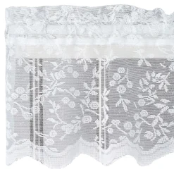 Lize offwhite spets kappmetervara 30 cm vit – klassisk gardinkappa